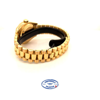 Rolex Lady Datejust 26mm Yellow Gold President Mother of Pearl Diamond Dial 179178 CW96XN