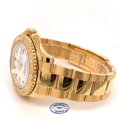 Rolex Yachtmaster 40mm Yellow Gold White Dial Watch 16628 U2VXPJ - Beverly Hills Watch Company