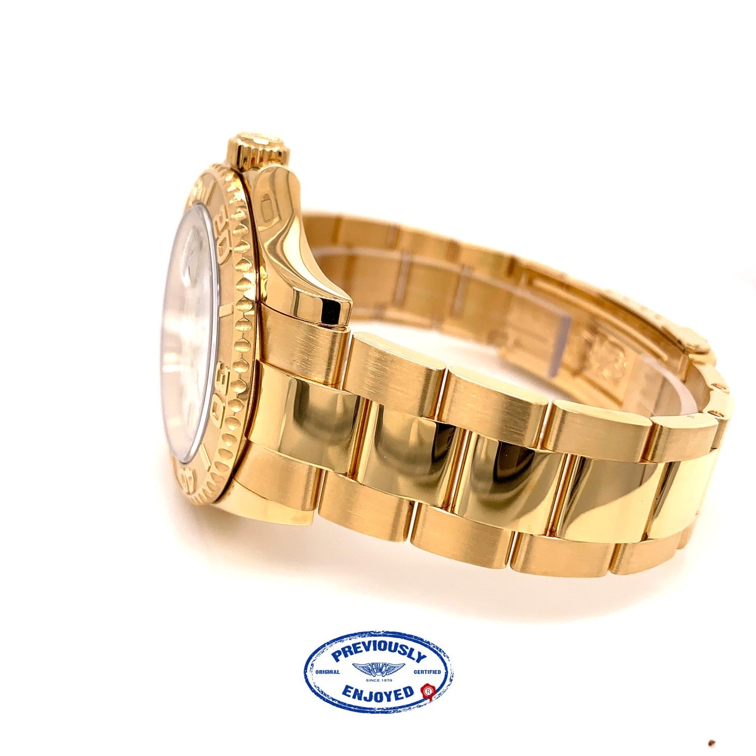 Rolex Yachtmaster 40mm Yellow Gold White Dial Watch 16628 U2VXPJ - Beverly Hills Watch Company