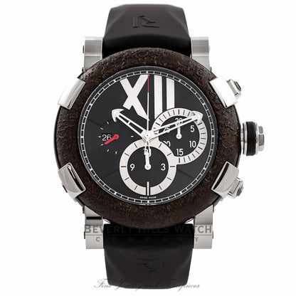 Romain Jerome Titanic DNA T-Oxy IV Chronograph 50MM Black PVD Stainless Steel Ultimate Rusted Steel Bezel CH.T.OXY3.11BB.00 GQAI6L - Beverly Hills Watch Company Watch Store