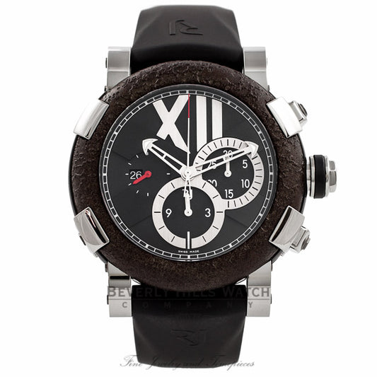 Romain Jerome Titanic DNA T-Oxy IV Chronograph 50MM Black PVD Stainless Steel Ultimate Rusted Steel Bezel CH.T.OXY3.11BB.00 GQAI6L - Beverly Hills Watch Company Watch Store