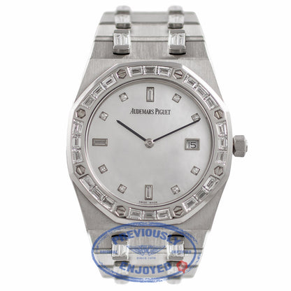 Audemars Piguet Royal Oak Platinum Mother of Pearl Diamond Dial 67606PT YICZKI - Beverly Hills Watch Company Watch Store