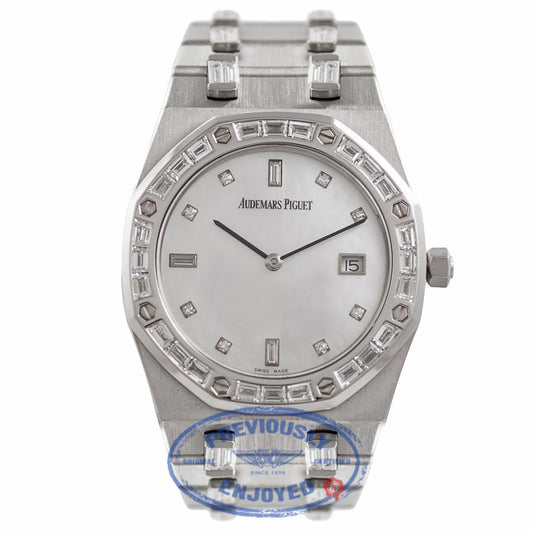Audemars Piguet Royal Oak Platinum Mother of Pearl Diamond Dial 67606PT YICZKI - Beverly Hills Watch Company Watch Store
