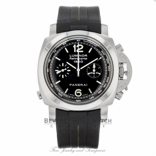 Rubber B Black Military Green Tang Buckle for Panerai Luminor 1950 44mm Type I P220-VCMG 1KZPVF (Strap Only) - Beverly Hills Watch Company