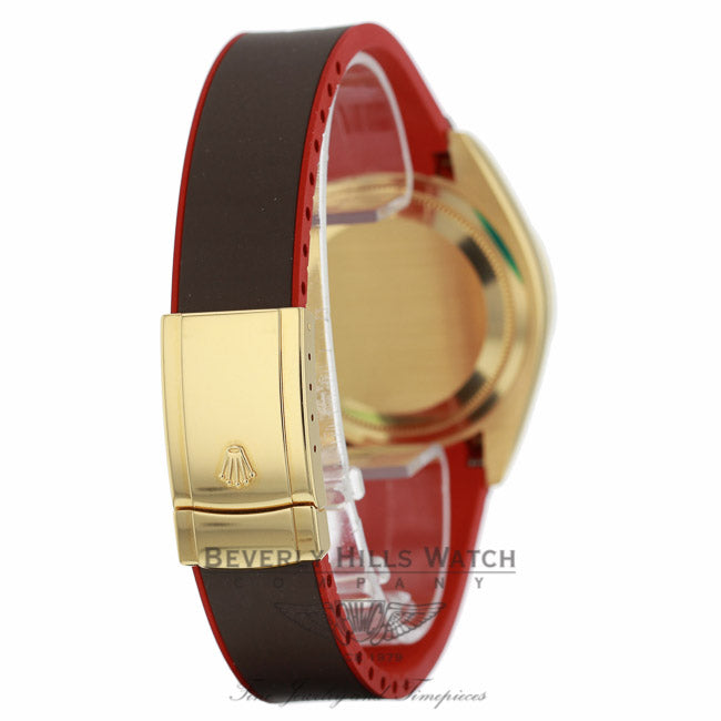 Rubber B Brown Red Rubber Strap for Rolex Sky-Dweller M110-BR/VCRD HK3PXP (Strap Only) - Beverly Hills Company