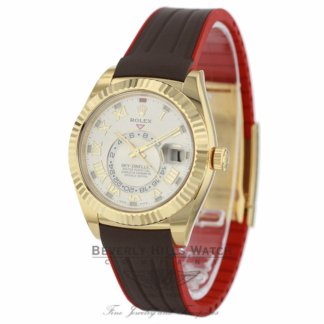 Rubber B Brown Red Rubber Strap for Rolex Sky-Dweller M110-BR/VCRD HK3PXP (Strap Only) - Beverly Hills Company