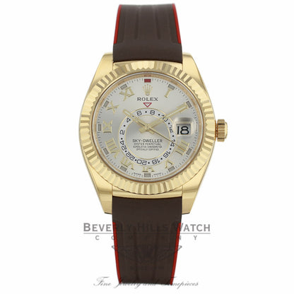 Rubber B Brown Red Rubber Strap for Rolex Sky-Dweller M110-BR/VCRD HK3PXP (Strap Only) - Beverly Hills Company