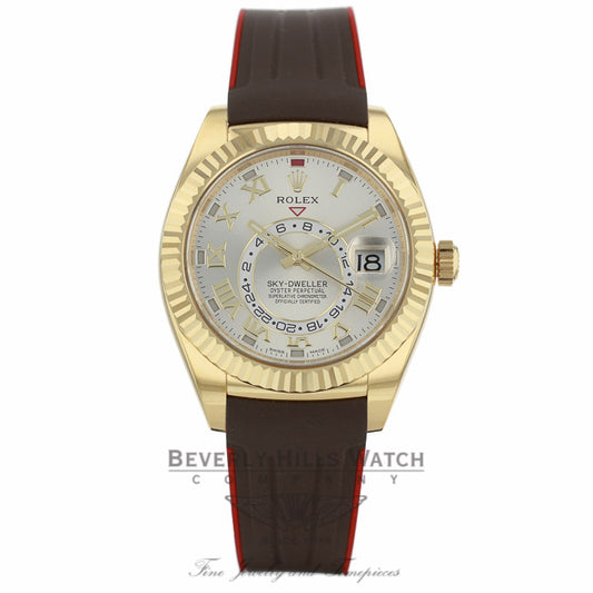 Rubber B Brown Red Rubber Strap for Rolex Sky-Dweller M110-BR/VCRD HK3PXP (Strap Only) - Beverly Hills Company