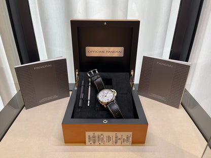 Panerai Luminor Marina 44mm 1950 3 Day Power Reserve Stainless Steel White Dial PAM00499 - Beverly Hills Watch Company