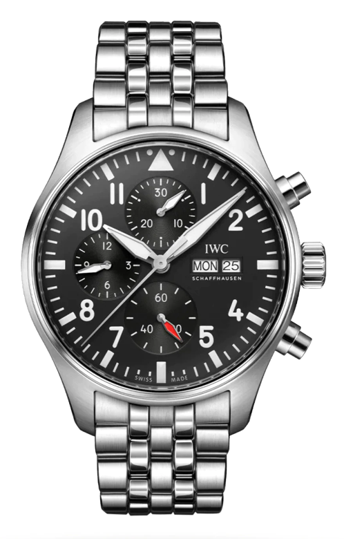 IWC Pilot Chronograph 43mm Stainless Steel Black Dial IW378002 - Beverly Hills Watch Company