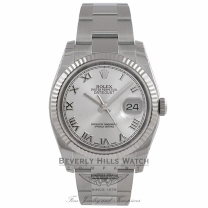 Rolex Datejust 36MM Silver Roman Dial Bracelet 116234 STHVJM - Beverly Hills Watch Company