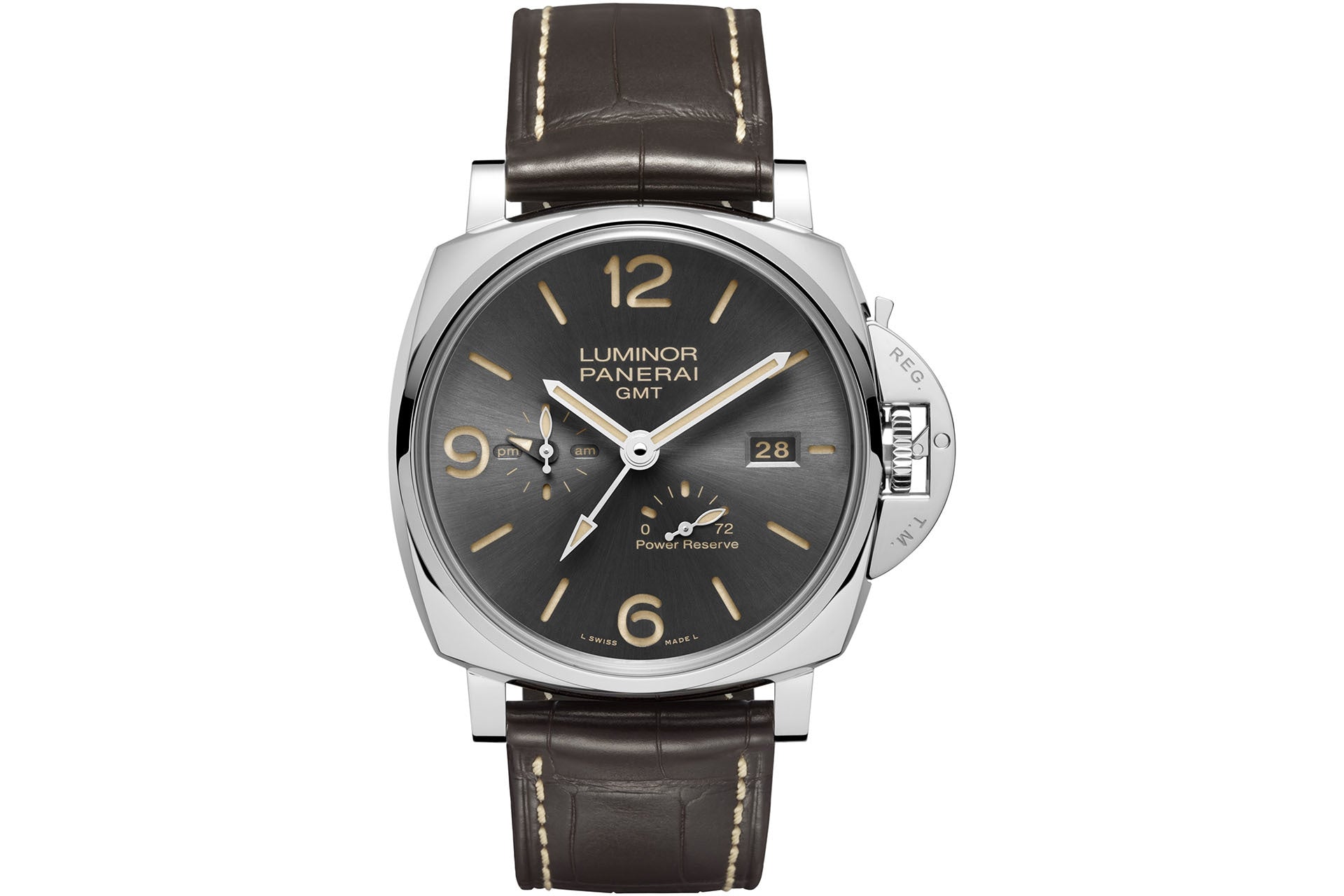 Panerai Luminor Due GMT Power Reserve Grey Dial PAM00944 - Beverly Hills Watch Company