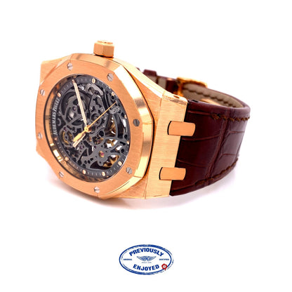 Audemars Piguet Royal Oak Openworked 39mm Rose Gold 15305OR.OO.D088CR.01 T1267R - Beverly Hills Watch Company