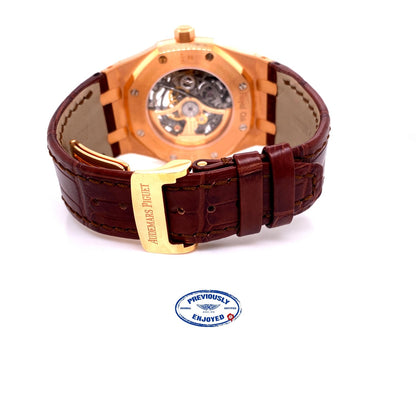 Audemars Piguet Royal Oak Openworked 39mm Rose Gold 15305OR.OO.D088CR.01 T1267R - Beverly Hills Watch Company