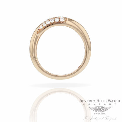 Naira & C 18k Rose Gold Crossover Diamonds Ring RD-R256-3286/R T2C3LT - Beverly Hills Jewelry Store