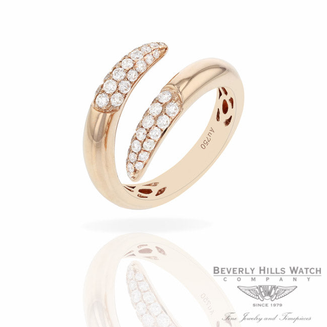 Naira & C 18k Rose Gold Crossover Diamonds Ring RD-R256-3286/R T2C3LT - Beverly Hills Jewelry Store