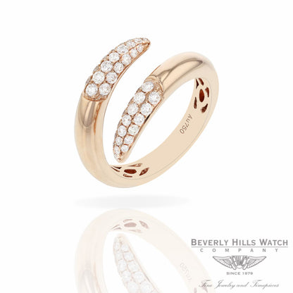 Naira & C 18k Rose Gold Crossover Diamonds Ring RD-R256-3286/R T2C3LT - Beverly Hills Jewelry Store