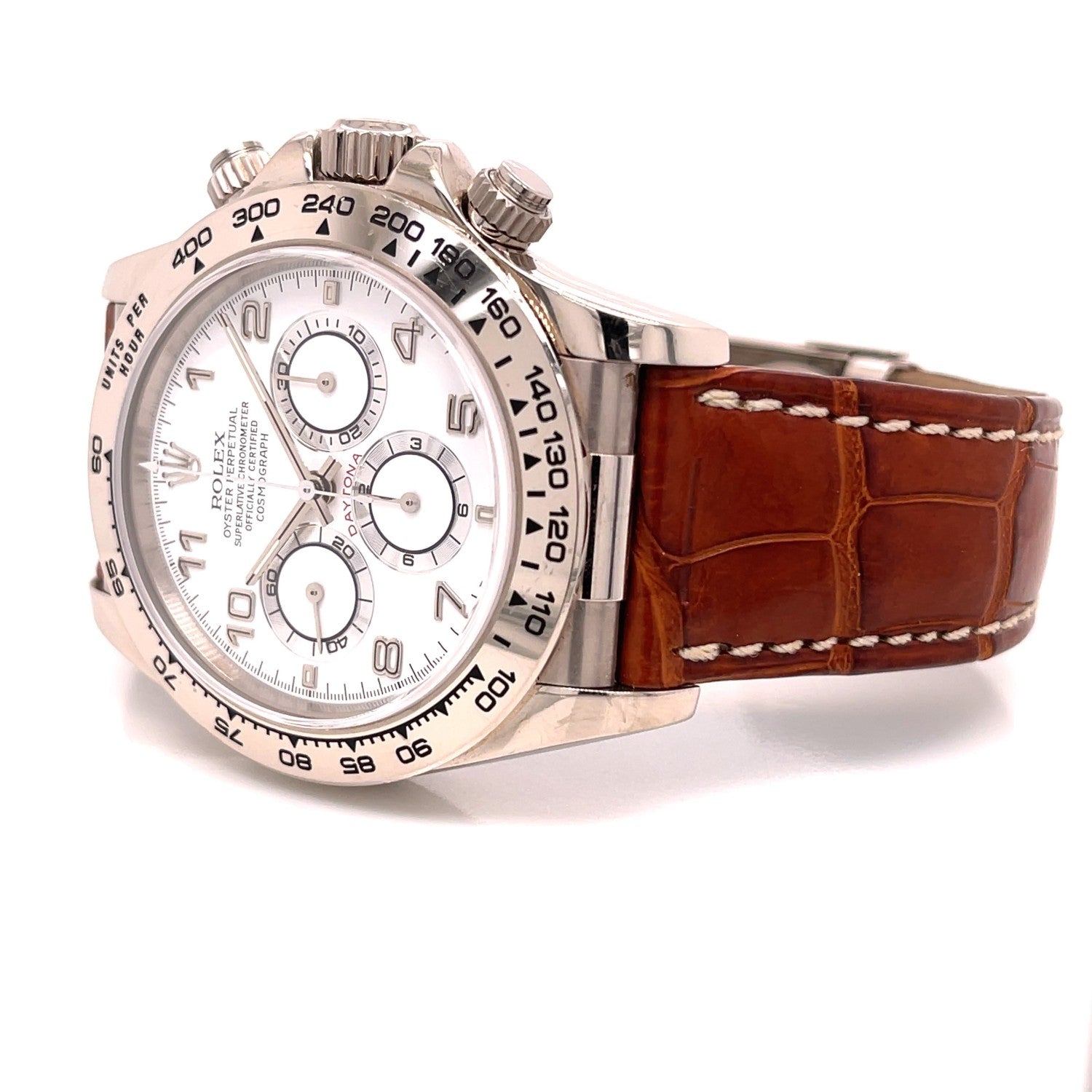 Rolex Daytona Zenith White Gold White Dial 16519 - Beverly Hills Watch Company