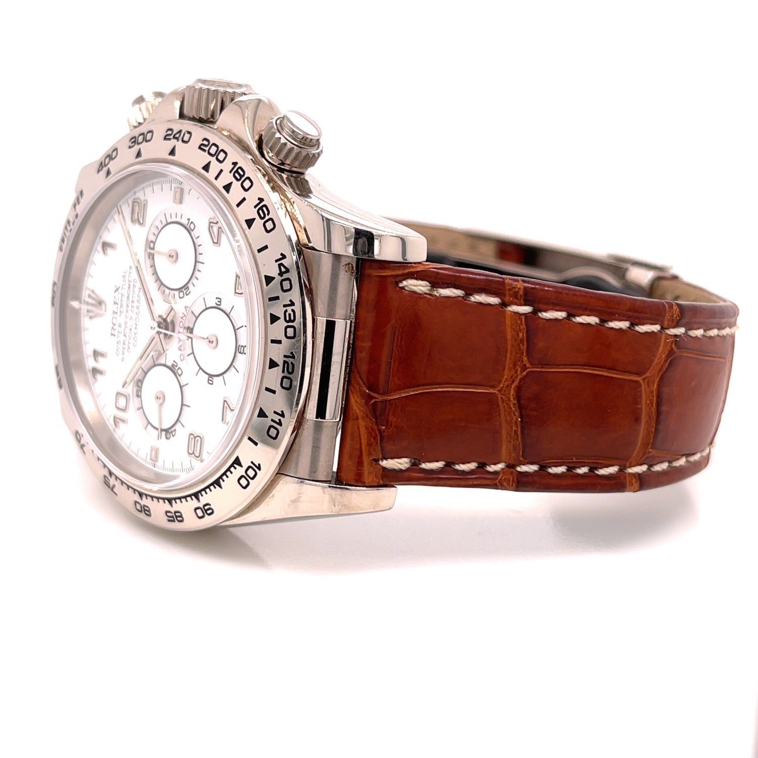 Rolex Daytona Zenith White Gold White Dial 16519 - Beverly Hills Watch Company