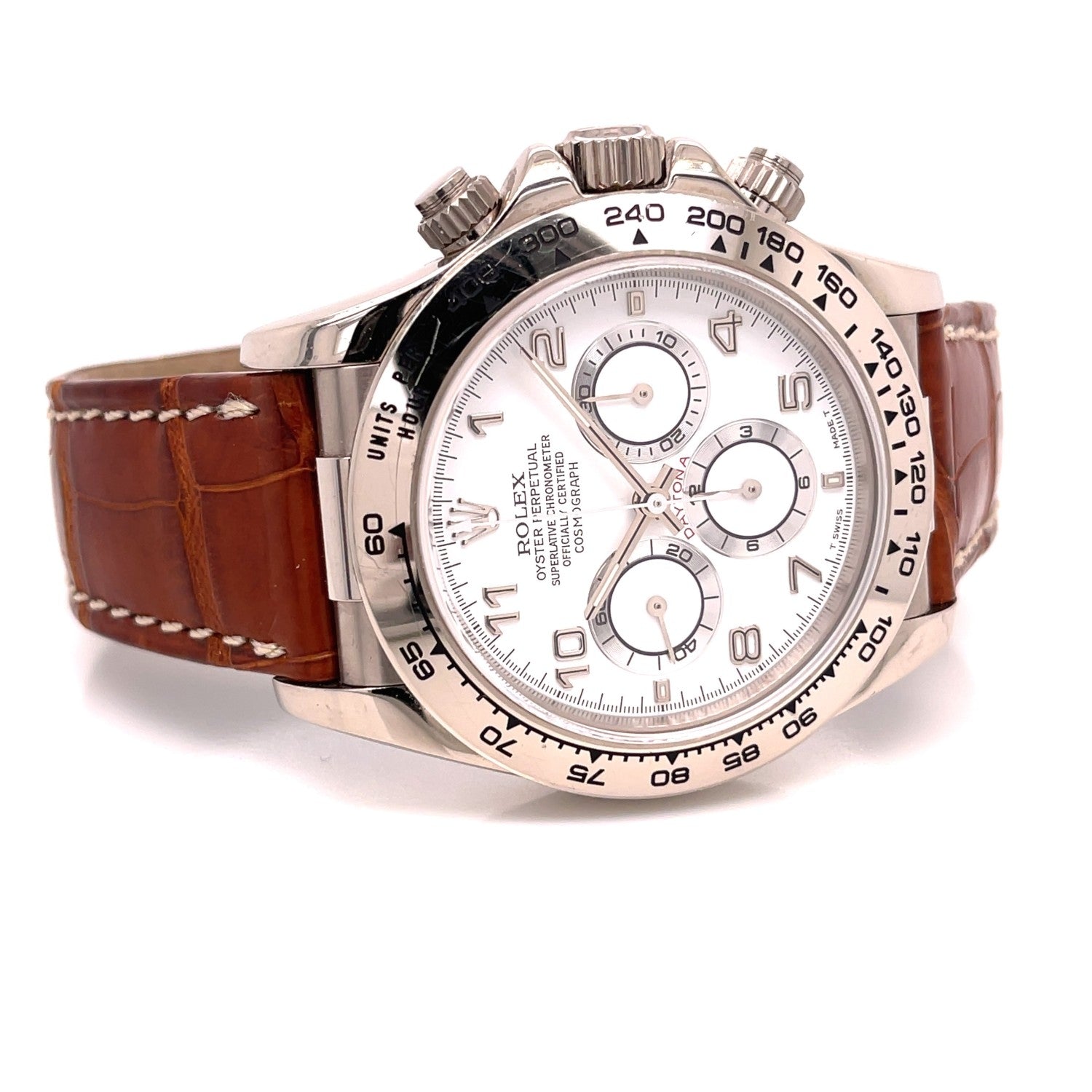 Rolex Daytona Zenith White Gold White Dial 16519 - Beverly Hills Watch Company