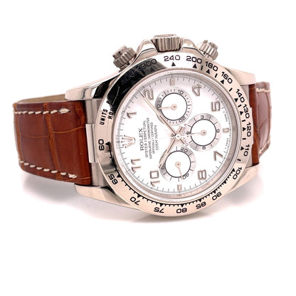 Rolex Daytona Zenith White Gold White Dial 16519 - Beverly Hills Watch Company