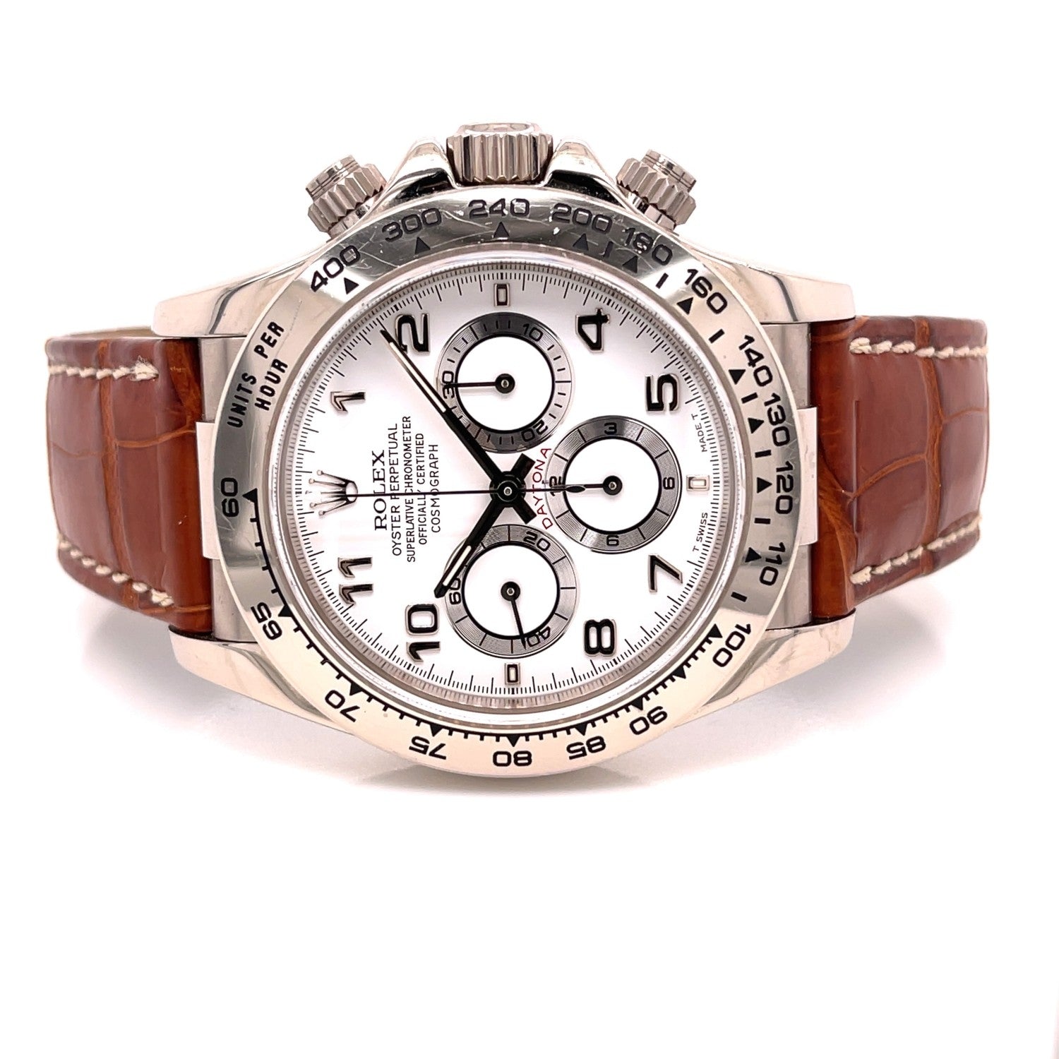 Rolex Daytona Zenith White Gold White Dial 16519 - Beverly Hills Watch Company