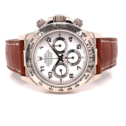 Rolex Daytona Zenith White Gold White Dial 16519 - Beverly Hills Watch Company