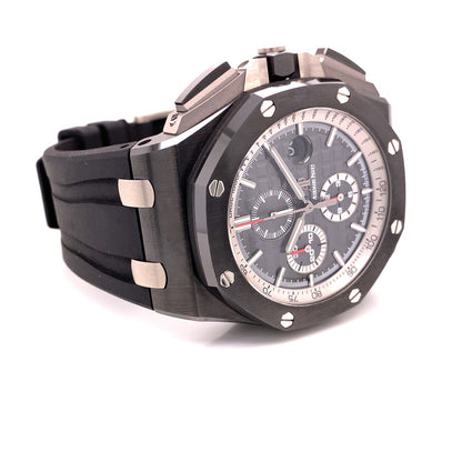 Audemars Piguet Royal Oak Offshore Chronograph 44mm Black Ceramic Grey Dial 26405CE.OO.A002CA.01 T6EUPE - Beverly Hills Watch Company
