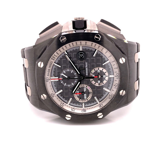 Audemars Piguet Royal Oak Offshore Chronograph 44mm Black Ceramic Grey Dial 26405CE.OO.A002CA.01 T6EUPE - Beverly Hills Watch Company