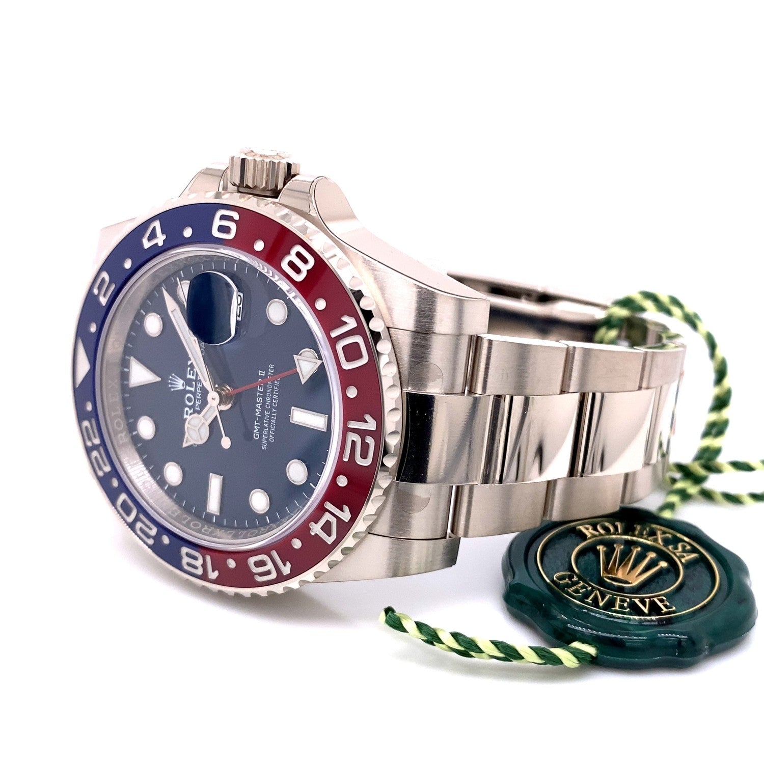Rolex GMT Master II 40mm Pepsi Blue Dial White Gold 126719BLRO T6RCPZ - Beverly Hills Watch Company