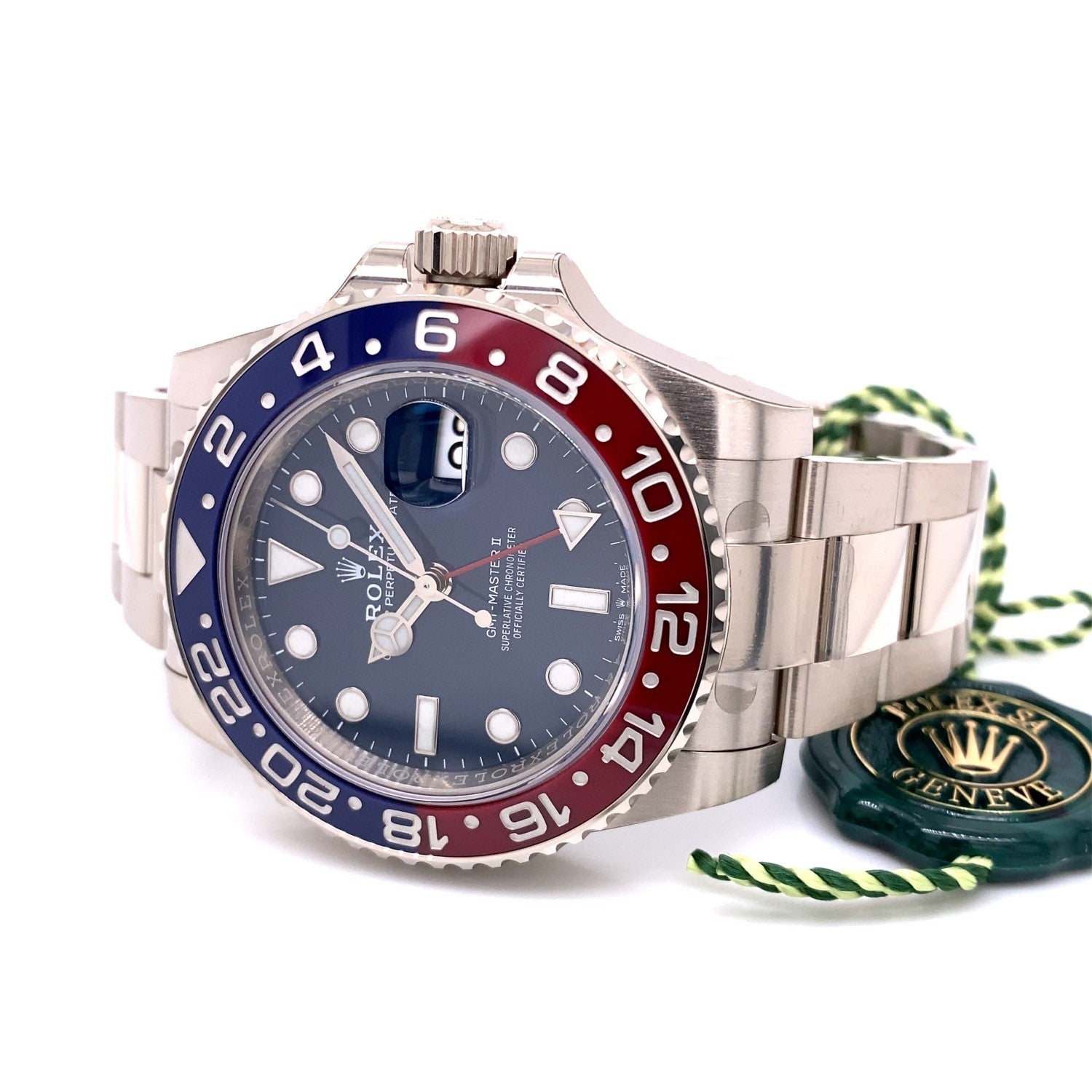 Rolex GMT Master II 40mm Pepsi Blue Dial White Gold 126719BLRO T6RCPZ - Beverly Hills Watch Company