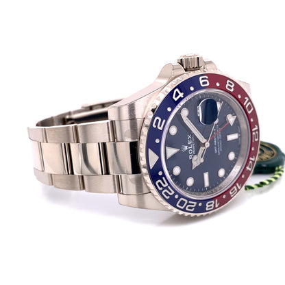 Rolex GMT Master II 40mm Pepsi Blue Dial White Gold 126719BLRO T6RCPZ - Beverly Hills Watch Company
