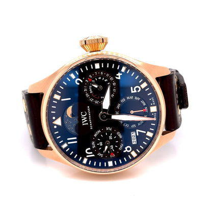 IWC Big Pilot 46mm Perpetual Calendar Rose Gold Bronze Dial Latin America IW502804 T75YYL - Beverly Hills Watch Company