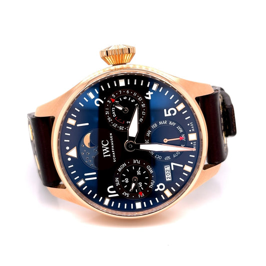 IWC Big Pilot 46mm Perpetual Calendar Rose Gold Bronze Dial Latin America IW502804 T75YYL - Beverly Hills Watch Company