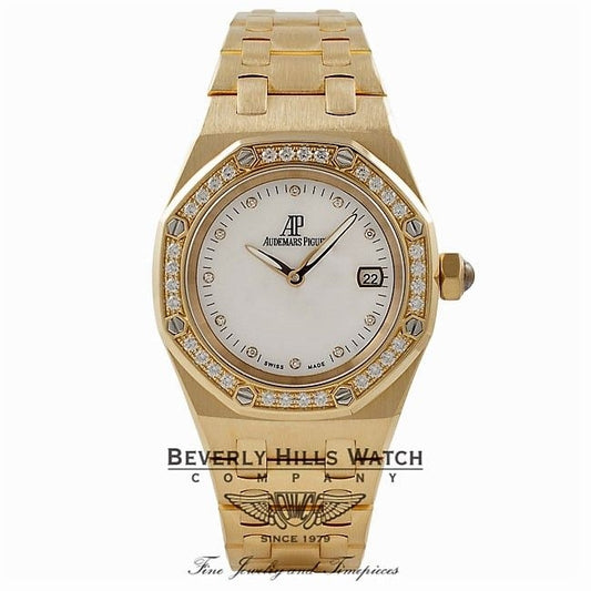 Audemars Piguet Royal Oak Ladies 33MM 18K Yellow Gold Diamond 67601BA.ZZ.1210BA.02 ZDFXDN - Beverly Hills Watch Store