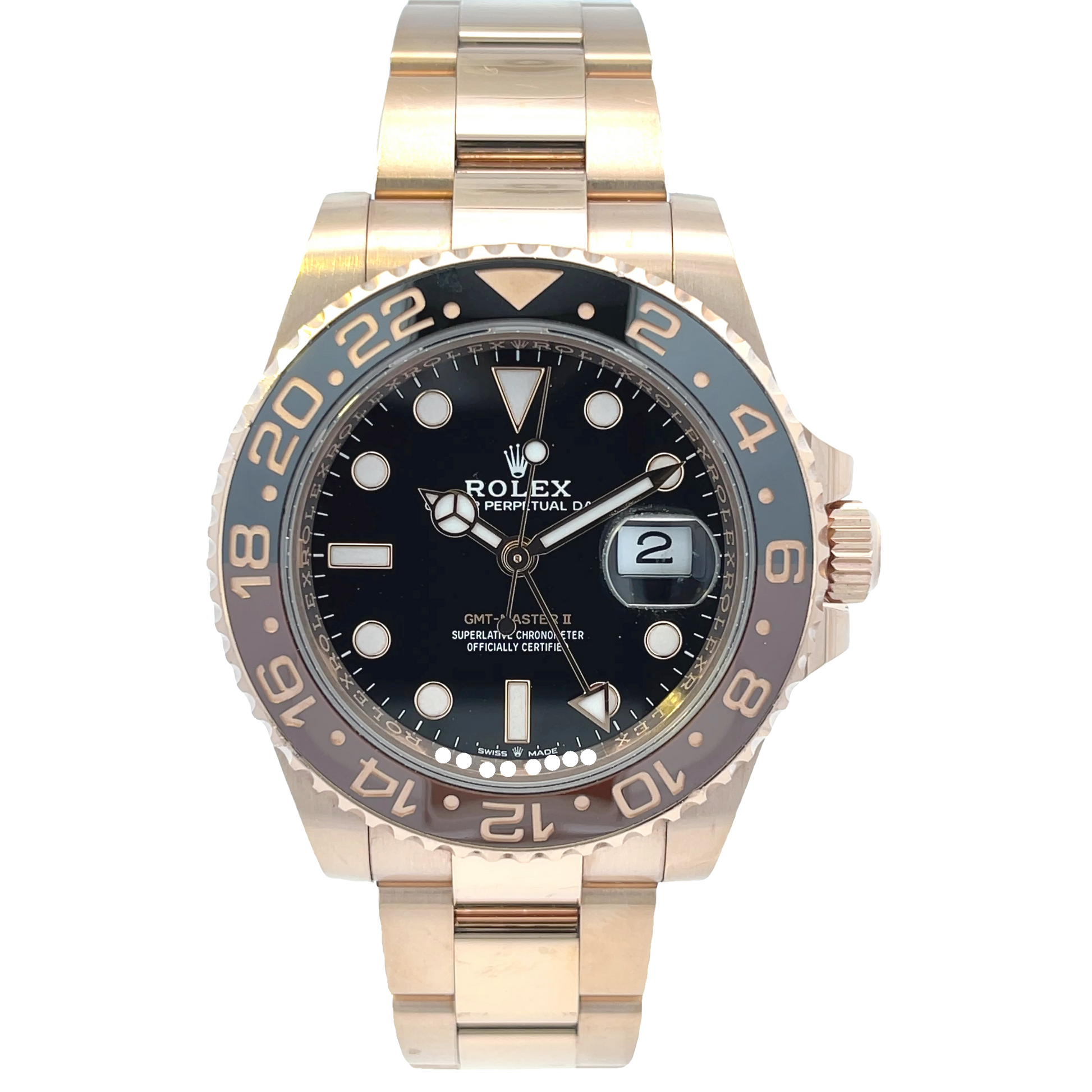 Rolex GMT Master II Everose Chocolate Ceramic 126715chnr - Beverly Hills Watch Company