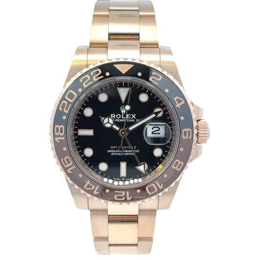 Rolex GMT Master II Everose Chocolate Ceramic 126715chnr - Beverly Hills Watch Company