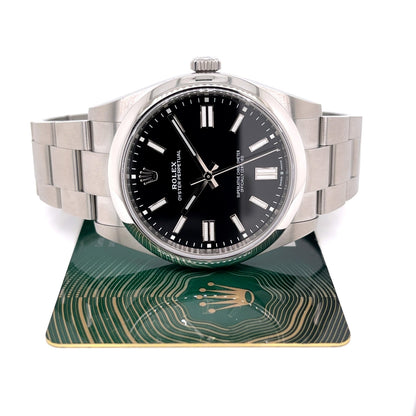 Rolex Oyster Perpetual 41mm Stainless Steel Black Dial 124300 TDRRF5 - Beverly Hills Watch Company