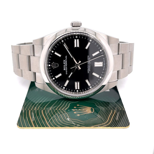 Rolex Oyster Perpetual 41mm Stainless Steel Black Dial 124300 TDRRF5 - Beverly Hills Watch Company