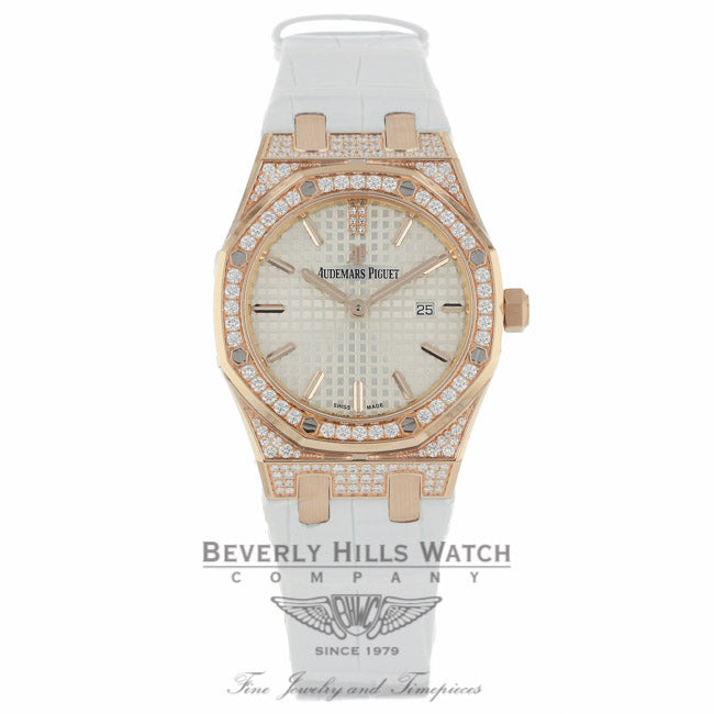 Audemars Piguet Royal Oak 33mm Rose Gold Diamond Bezel and Case 67652OR.ZZ.D011CR.01 66K7KD - Beverly Hills Watch