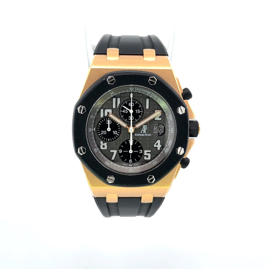 Audemars Piguet 42mm Royal Oak Offshore Rubber Clad Rose Gold 25940OK.OO.D002CA.01A - Beverly Hills Watch Company