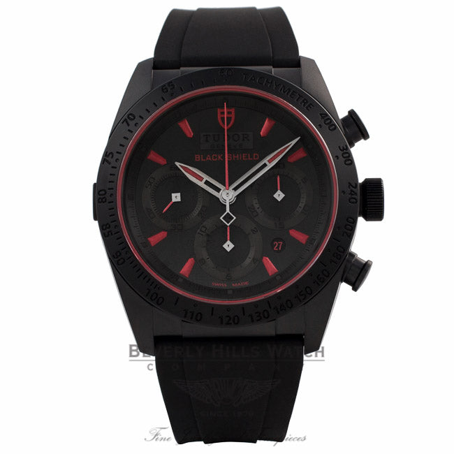 Tudor Fastrider Blackshield Chronograph 42MM Monobloc Matt Black Ceramic Case Black Dial 42000CR L9WUXT - Beverly Hills Watch Company Watch Store