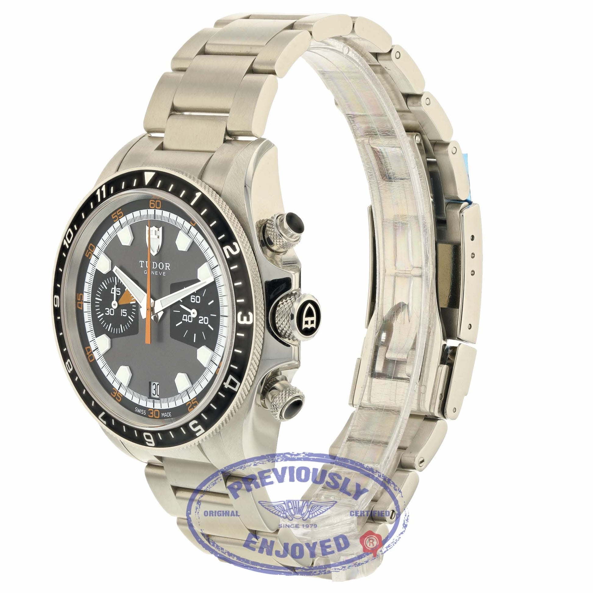 Tudor Heritage Chronograph Grey / Black 70330N 2X5WPP - Beverly Hills Watch Company