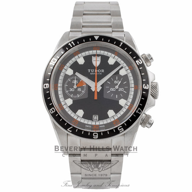 Tudor Heritage Chronograph 42MM Automatic Stainless Steel Bezel Black / Gray Dial 70330N PSSUKE - Beverly Hills Watch Company Watch Store