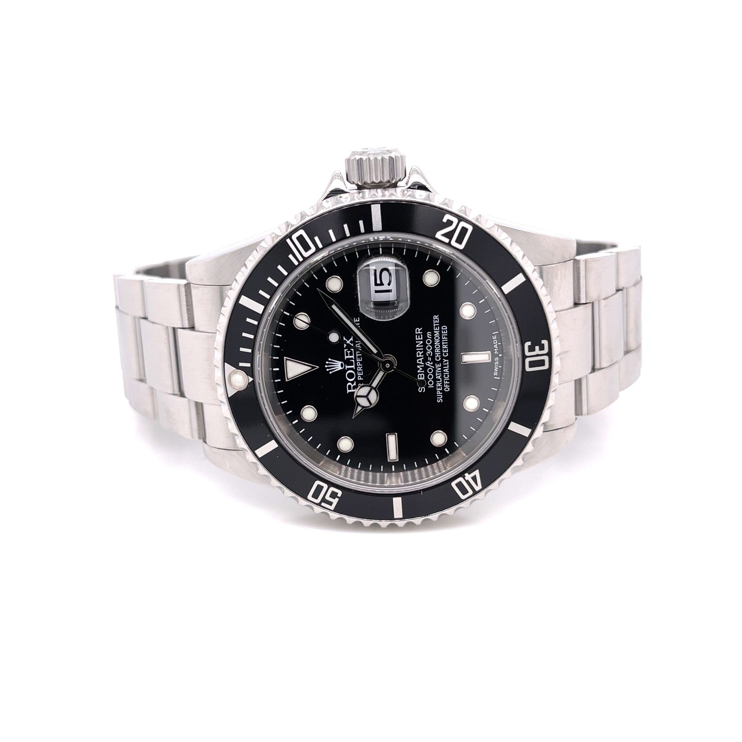 Rolex Submariner Date Stainless Steel Black Dial Oyster Bracelet 16610 - Beverly Hills Watch Company