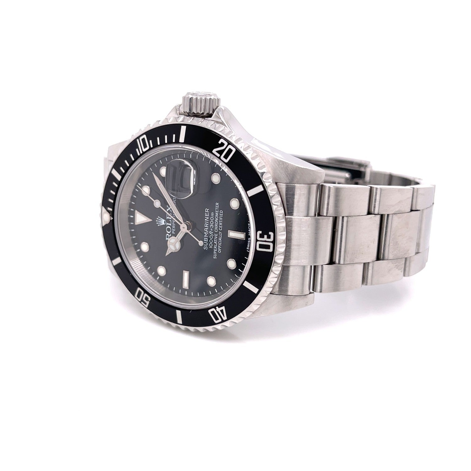 Rolex Submariner Date Stainless Steel Black Dial Oyster Bracelet 16610 - Beverly Hills Watch Company