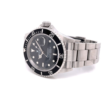 Rolex Submariner Date Stainless Steel Black Dial Oyster Bracelet 16610 - Beverly Hills Watch Company