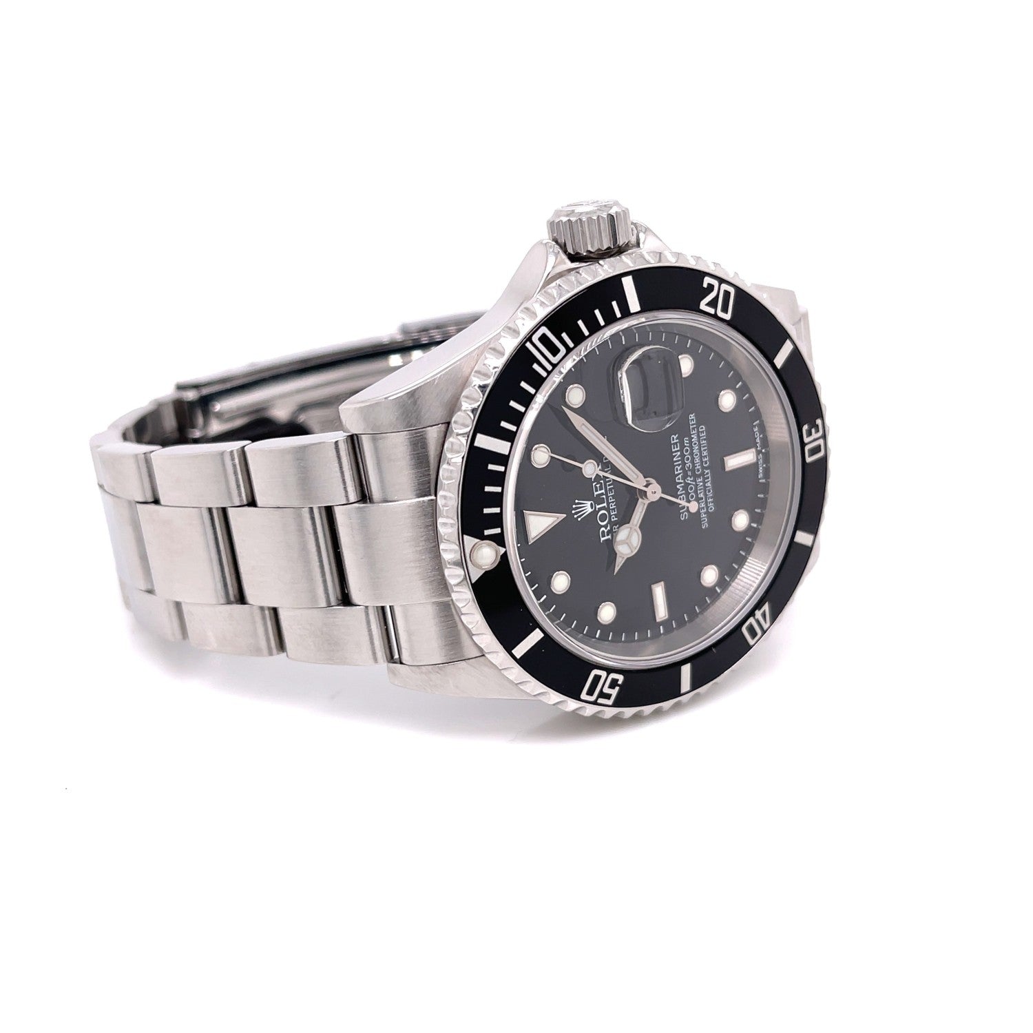 Rolex Submariner Date Stainless Steel Black Dial Oyster Bracelet 16610 - Beverly Hills Watch Company