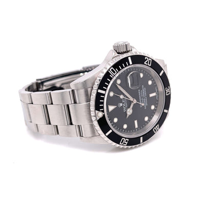 Rolex Submariner Date Stainless Steel Black Dial Oyster Bracelet 16610 - Beverly Hills Watch Company