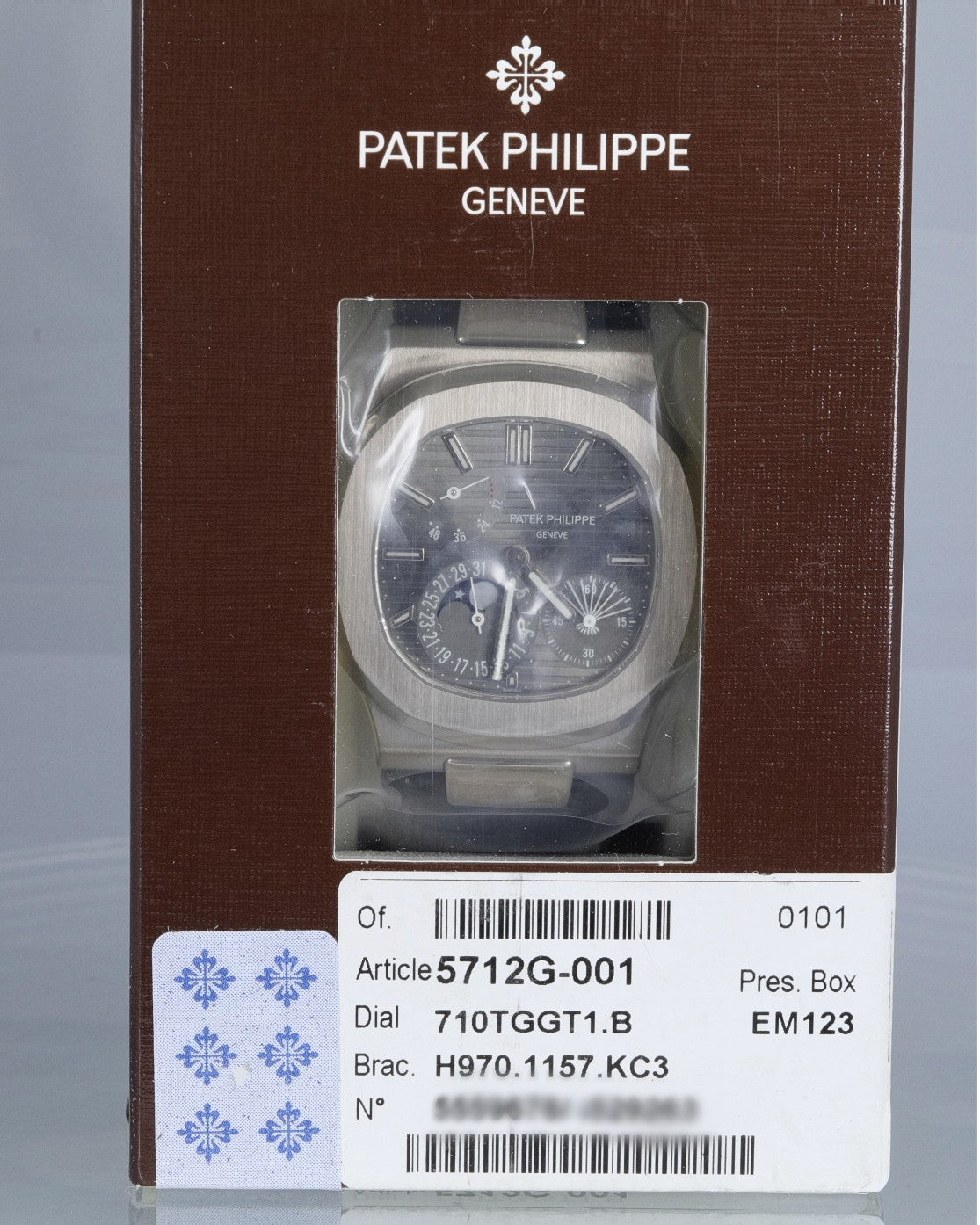Patek Philippe Nautilus White Gold Power Reserve Moon Date 5712g-001 - Beverly Hills Watch Company